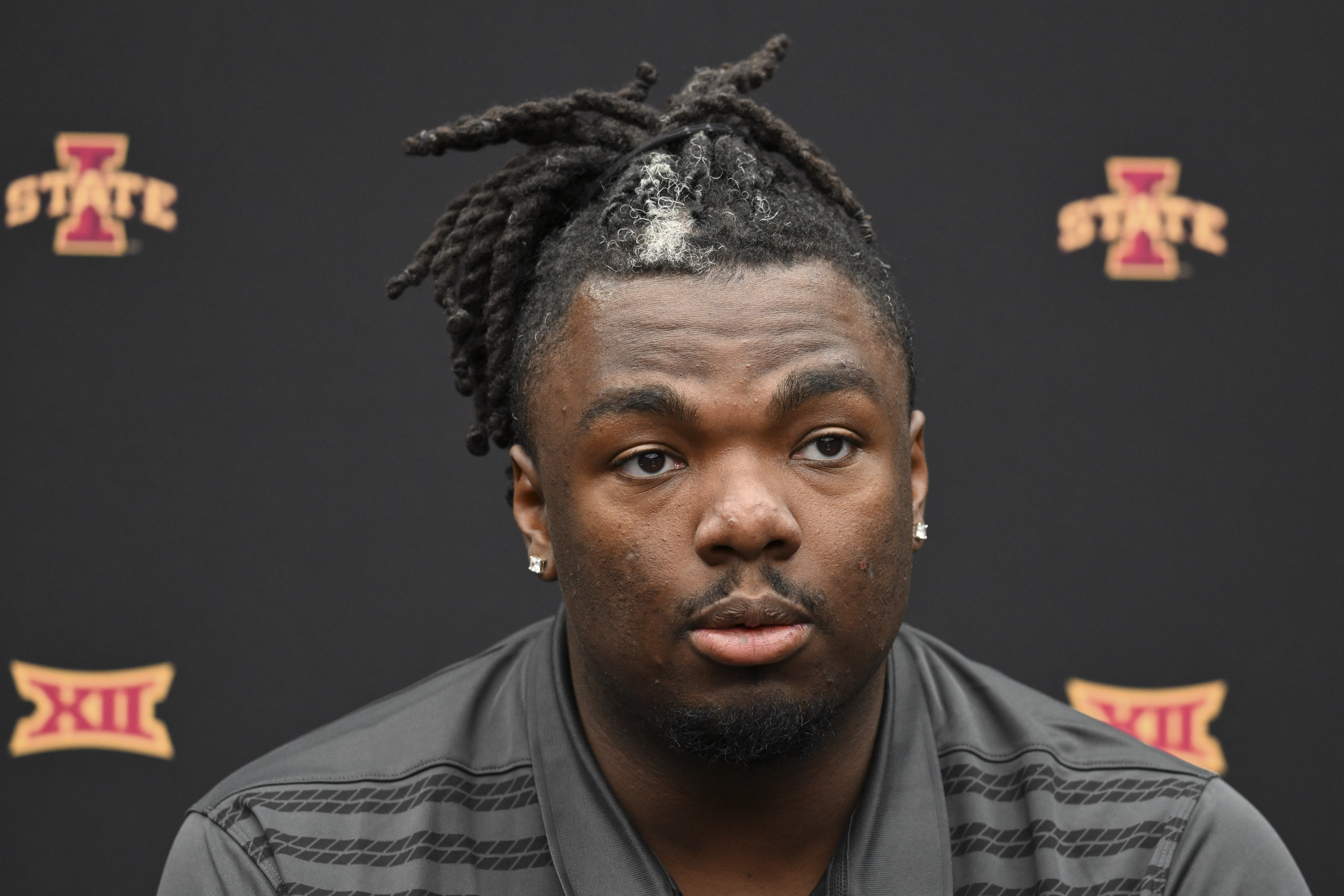 J.R. Singleton, now battling an arm injury, met with media at the Big 12 Media Days ahead of his senior season at Iowa State. (Photo Credit: IMAGN)