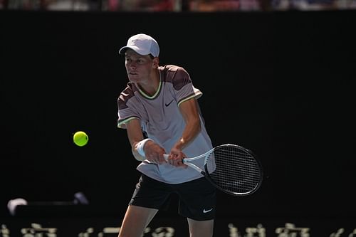 Jannik Sinner in action against Novak Djokovic at the 2024 Australian Open (Source: Getty)