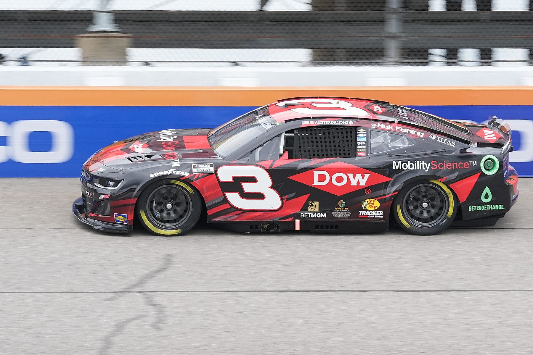 Austin Dillon during Saturday&#039;s practice for the FireKeepers Casino 400 at Michigan International Speedway (Source: Imagn Images)