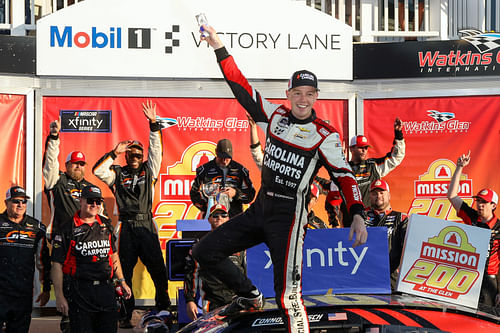 Connor Zilisch celebrating his win at the 2024 Mission 200 from Watkins Glen - Source: Imagn