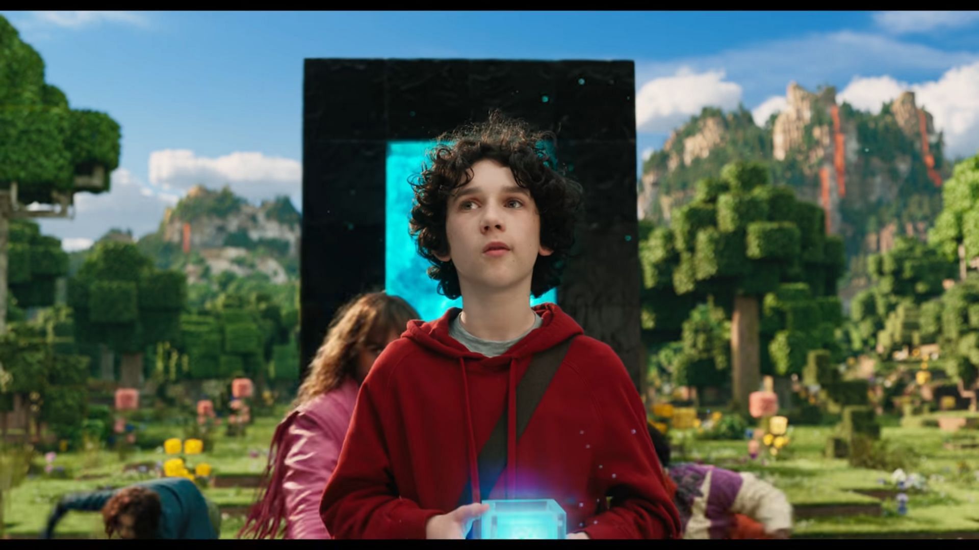 The A Minecraft Movie official trailer provides no hint about the origin or powers of the portal (Image via YouTube/Warner Bros)