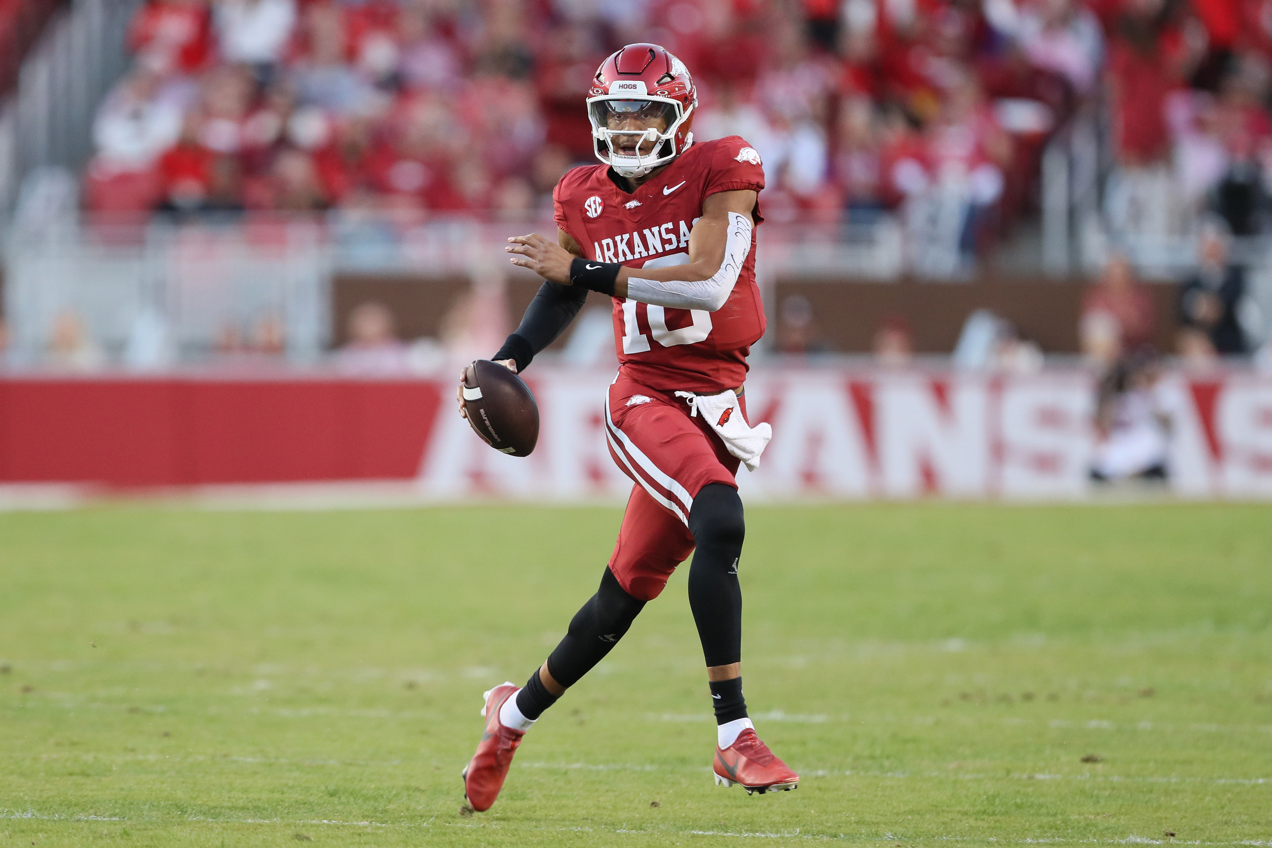 NCAA Football: Arkansas Razorbacks QB Taylen Green - Source: Imagn