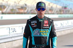 Denny Hamlin “very upset” after crashing in Martinsville practice, slams his helmet on the car