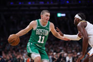 Boston Celtics point guard Payton Pritchard (Image Credit: Paul Rutherford-Imagn Images)