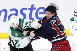 Watch: Both captains drop gloves as Jamie Benn & Adam Lowry exchange haymakers