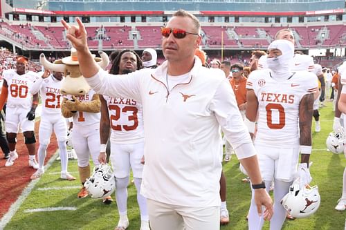 Steve Sarkisian and Texas remain above the fray in the SEC's battle for CFP spots. (Photo Credit: IMAGN)