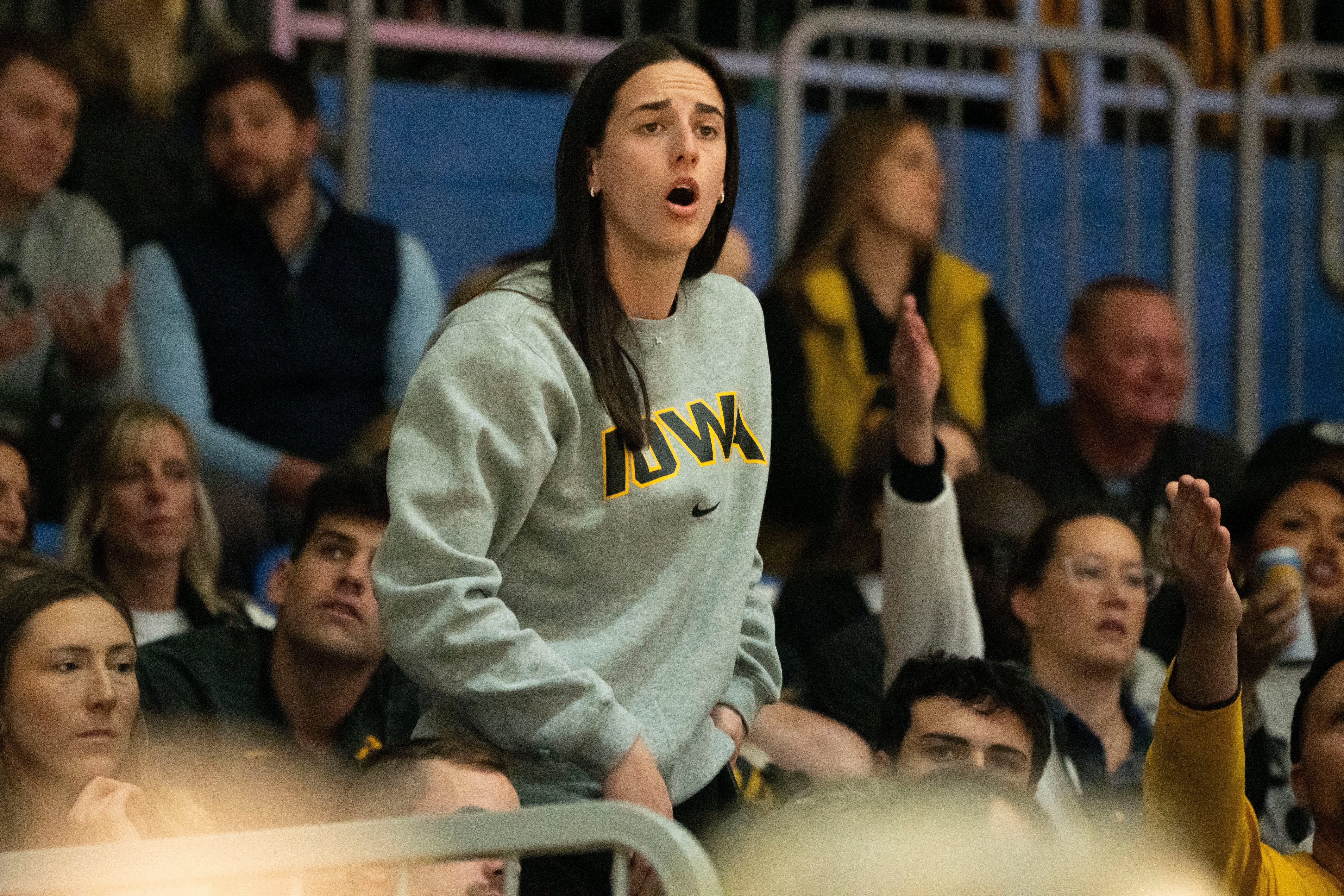 Iowa beats Drake with Caitlin Clark in attendance. (Photo: IMAGN)