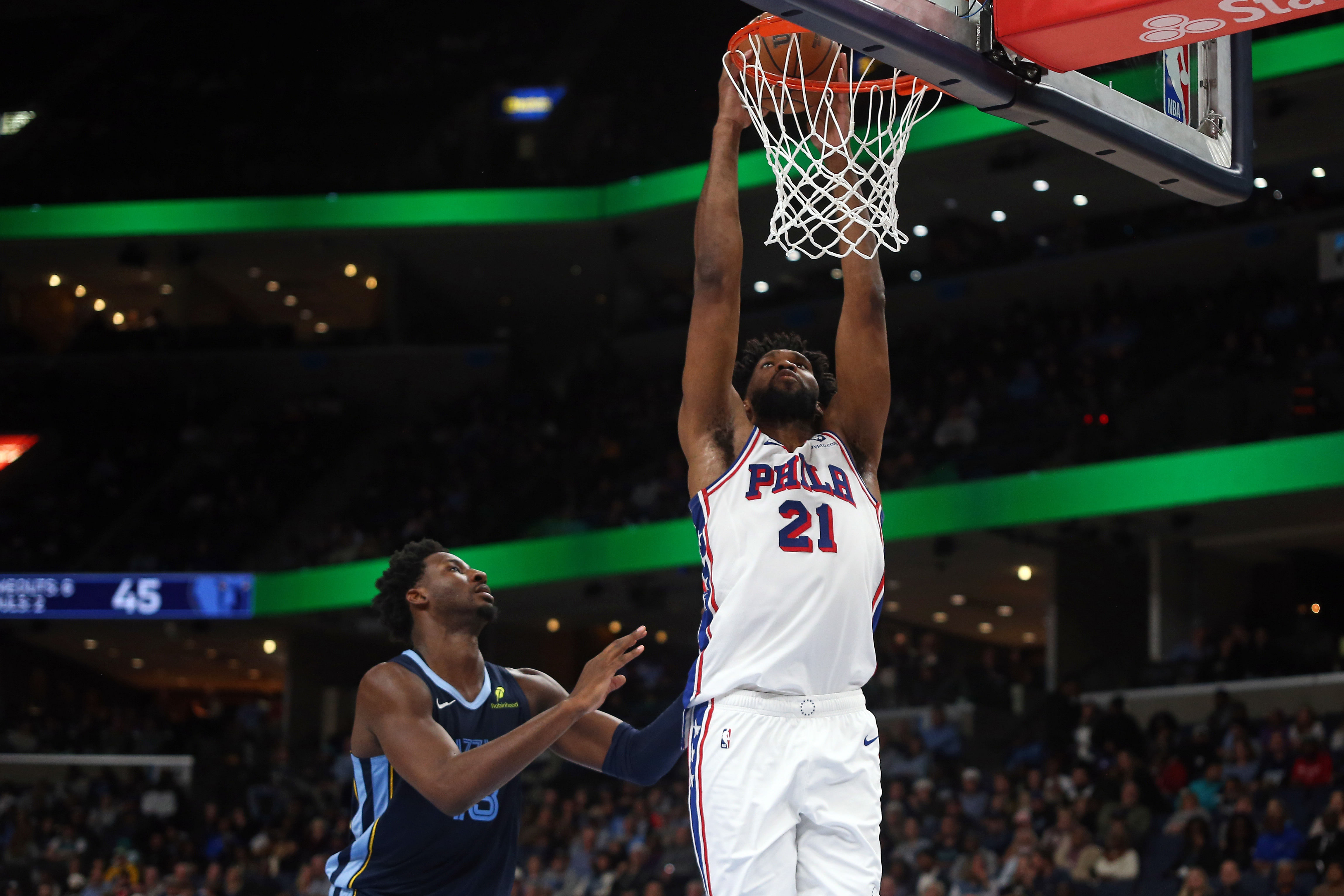 Joel Embiid in action during the Philadelphia 76ers&rsquo;s game against the Memphis Grizzlies (Credits: IMAGN)