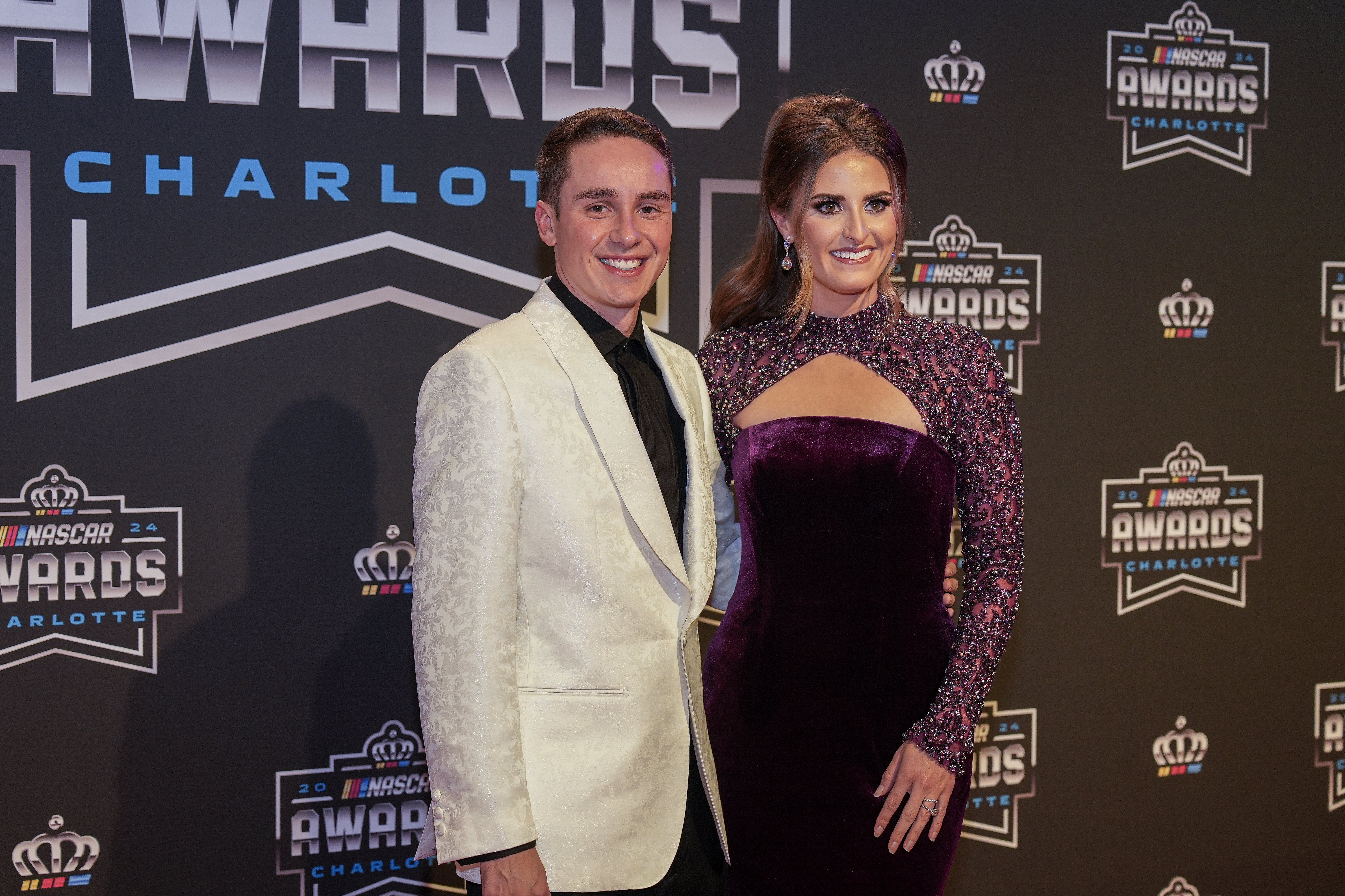 Christopher Bell and wife Morgan during the NASCAR Awards Banquet at Charlotte Convention Center. - Source: Imagn