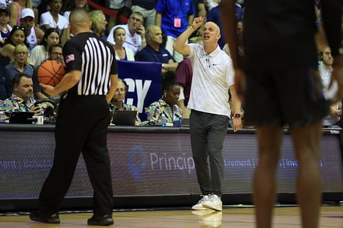 Dan Hurley was visibly frustrated with the officiating in UConn's loss to Memphis yesterday. IMAGN