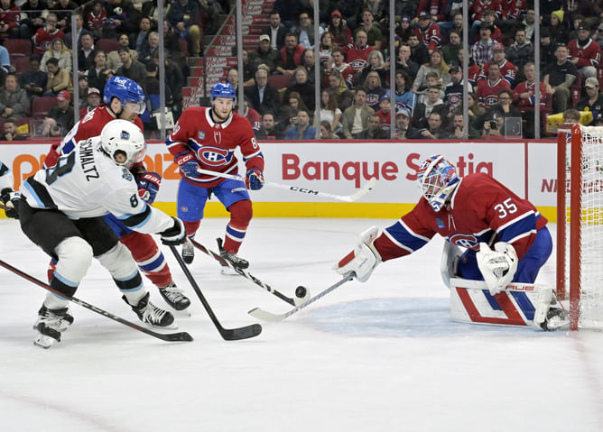 Watch: Mikhail Sergachev embarrasses Brendan Gallagher, Arber Xhekaj attacks from behind in aftermath of Habs-Utah scrum
