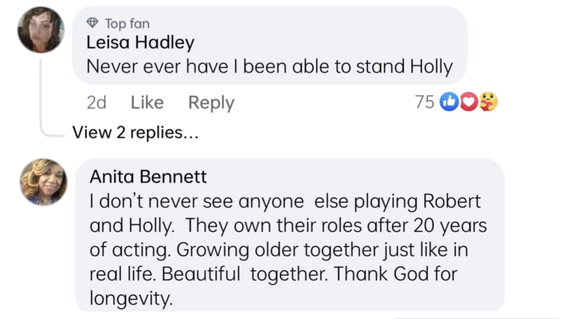 Screenshot of comments (Image via Facebook / General Hospital)