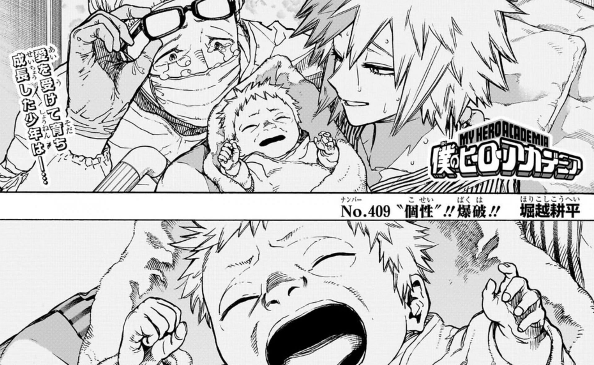 Katsuki Bakugo&#039;s birth in manga (Image via Shueisha)