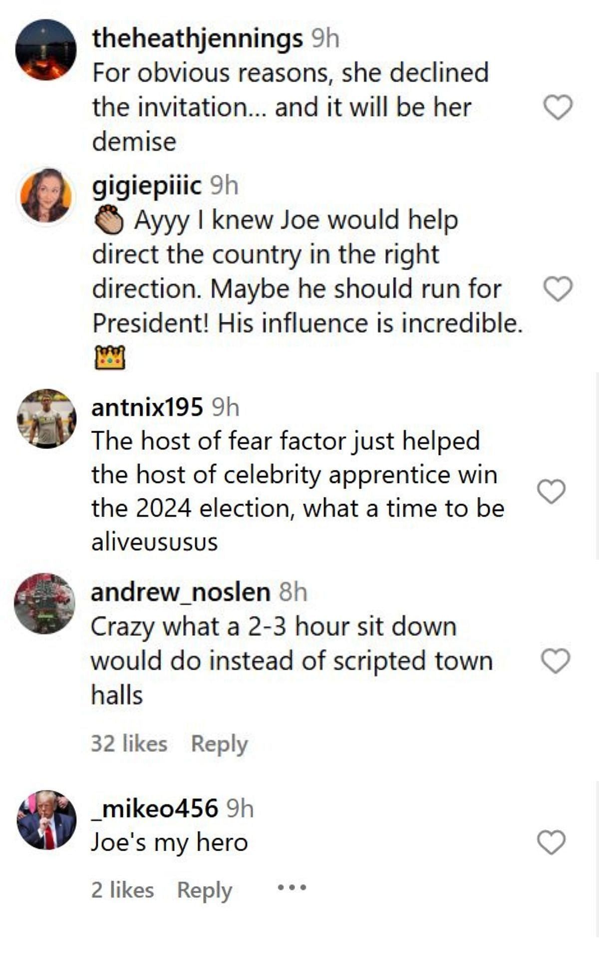 More comments on the video. [Image credit: @thejrecompanion on Instagram]