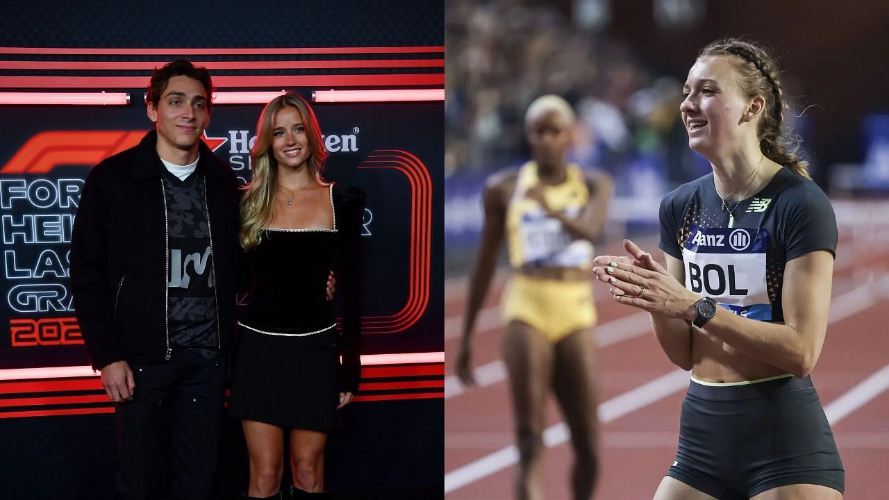 Mondo Duplantis and Desire Inglander (left) and Femke Bol (right) (Image via: Both images Getty)