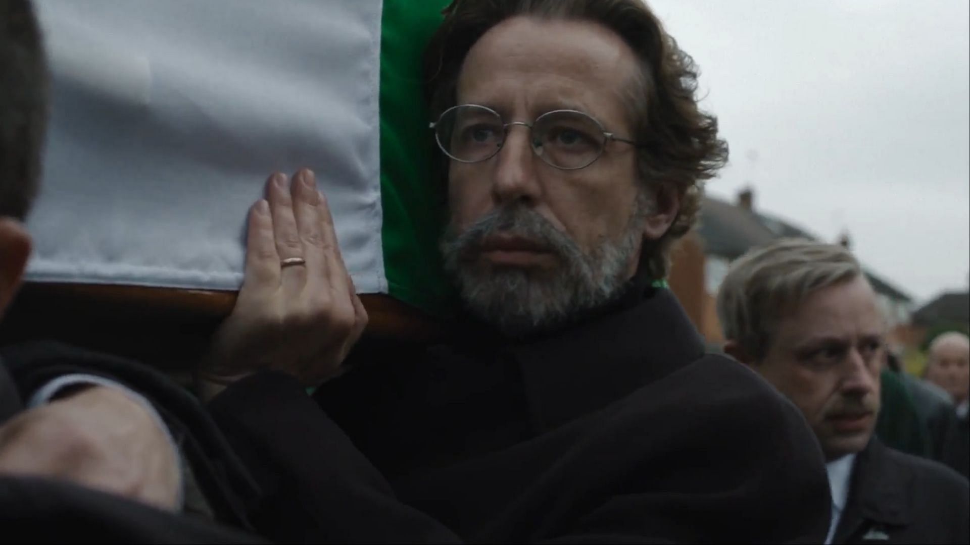 Michael Colgan as Gerry Adams in Say Nothing (Image via Disney+)