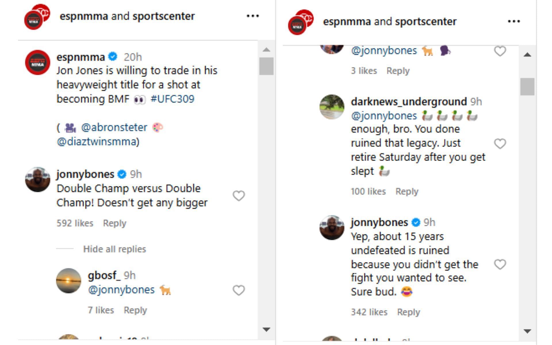 Screenshot of Jones&#039; back and forth with a fan