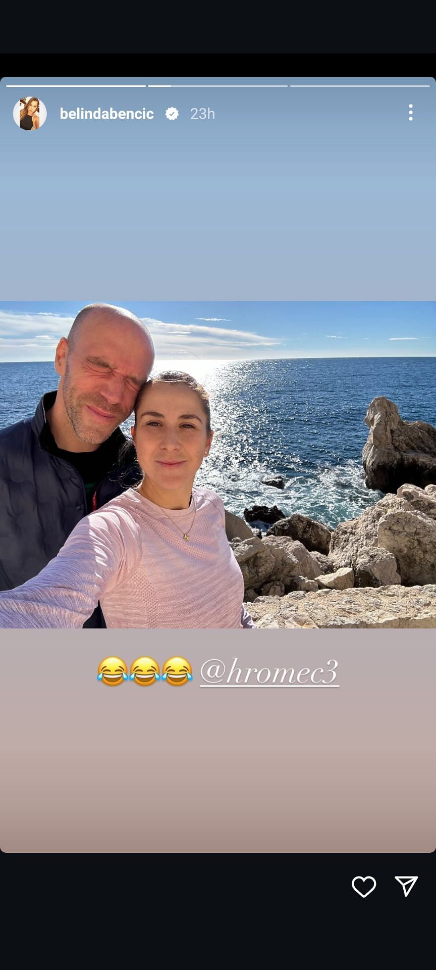 Bencic's Instagram Story (Image: Instagram @belindabencic)