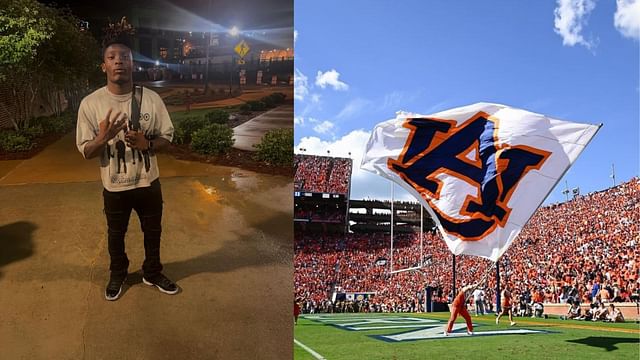 Alvin Henderson flipped his commitment to Auburn in June (Images via Instagram/Alvin Henderson and Auburn Football)