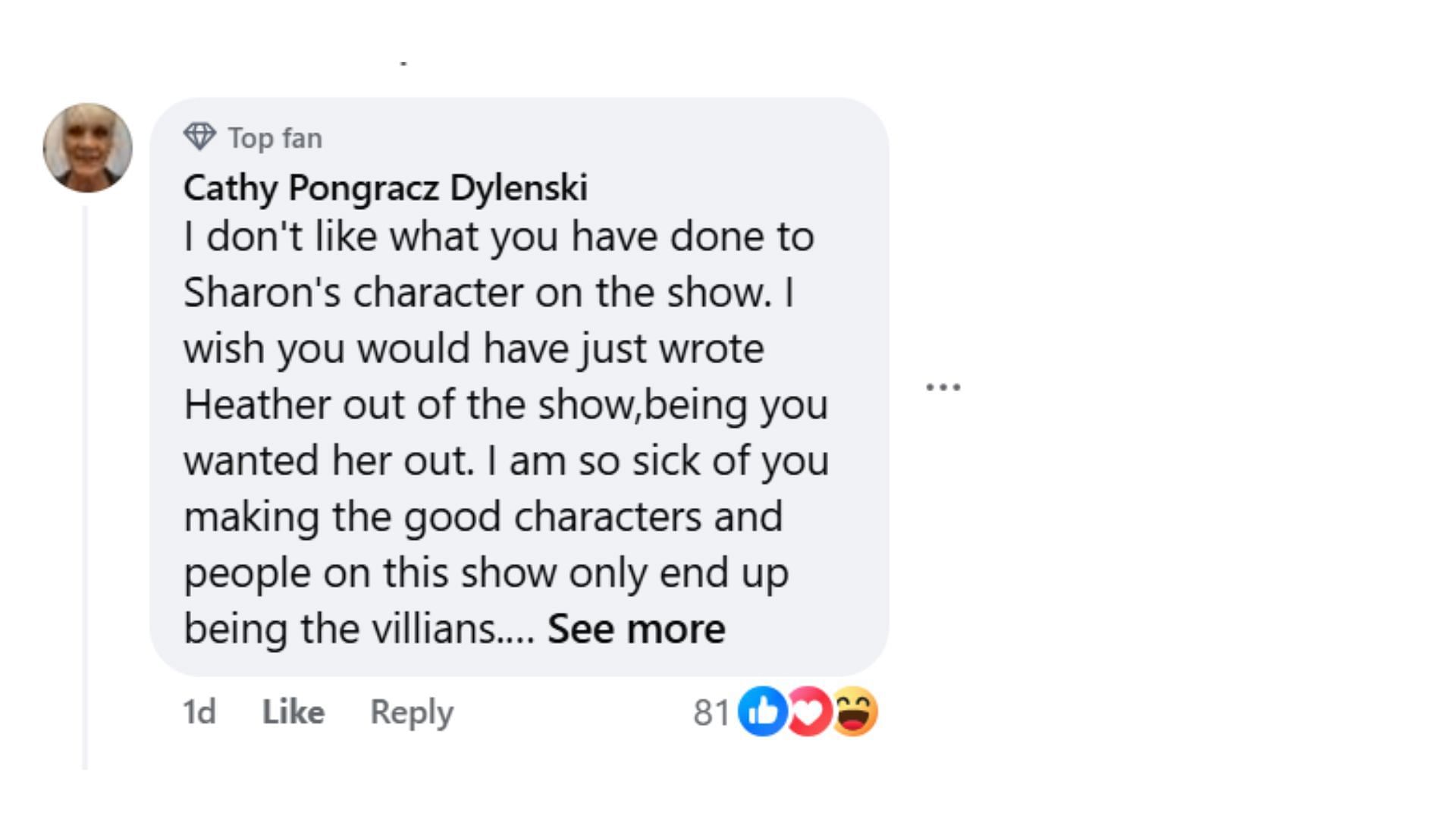 More displeasure from fans (Image via Facebook/The Young and the Restless)