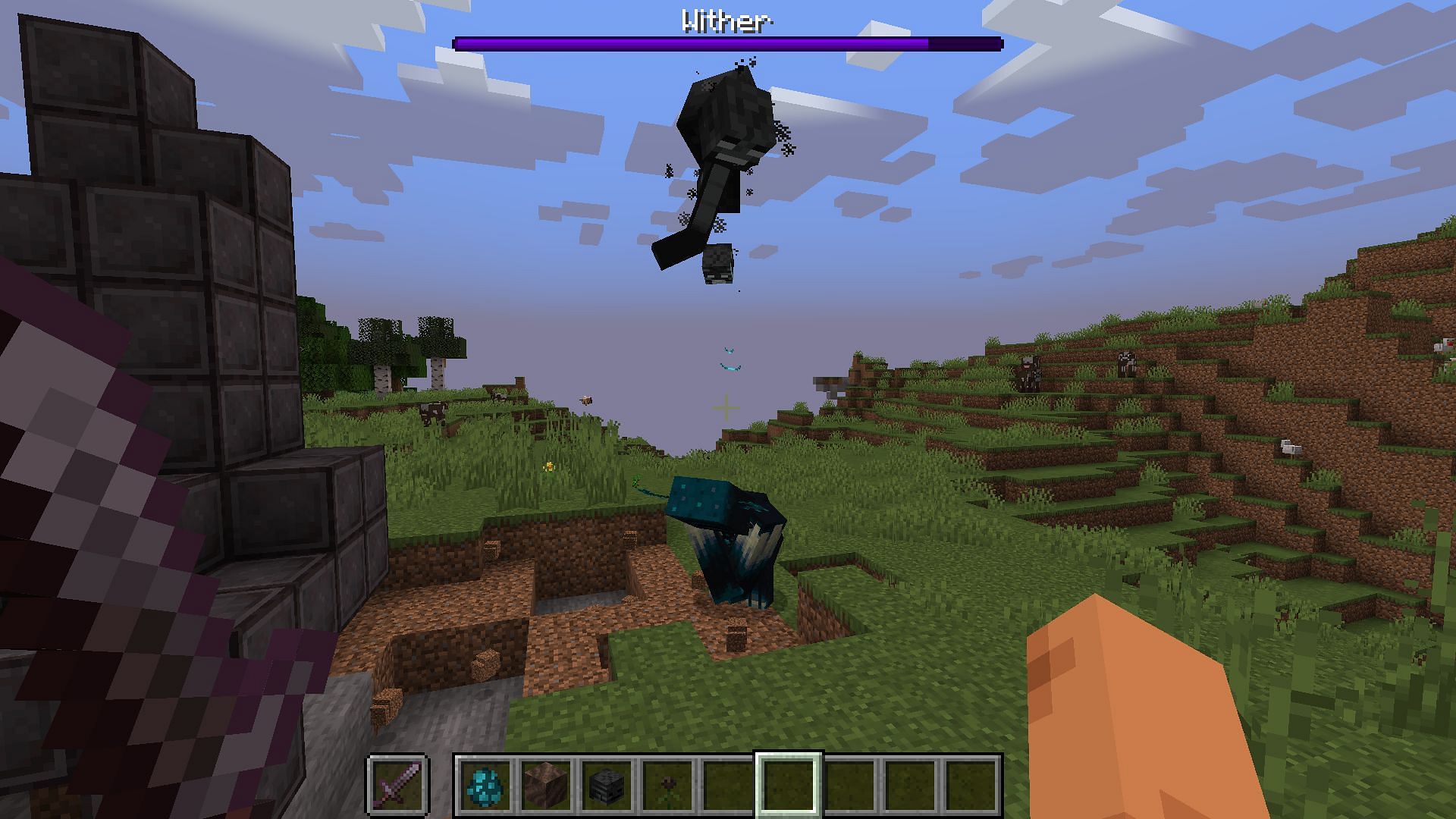 The Warden can put up a decent fight against Wither. (Image via Mojang Studios)