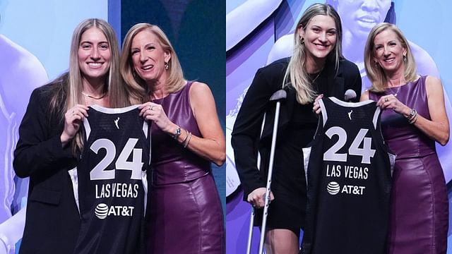 Kate Martin and Liz Kitley selected as draft selections by the Las Vegas Aces in 2024 (Images retrieved from Getty Images)