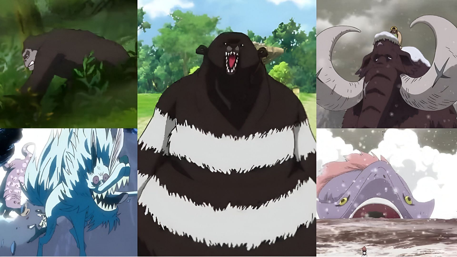 The animals that appeared in the Strong World anime film (Image via Toei Animation)