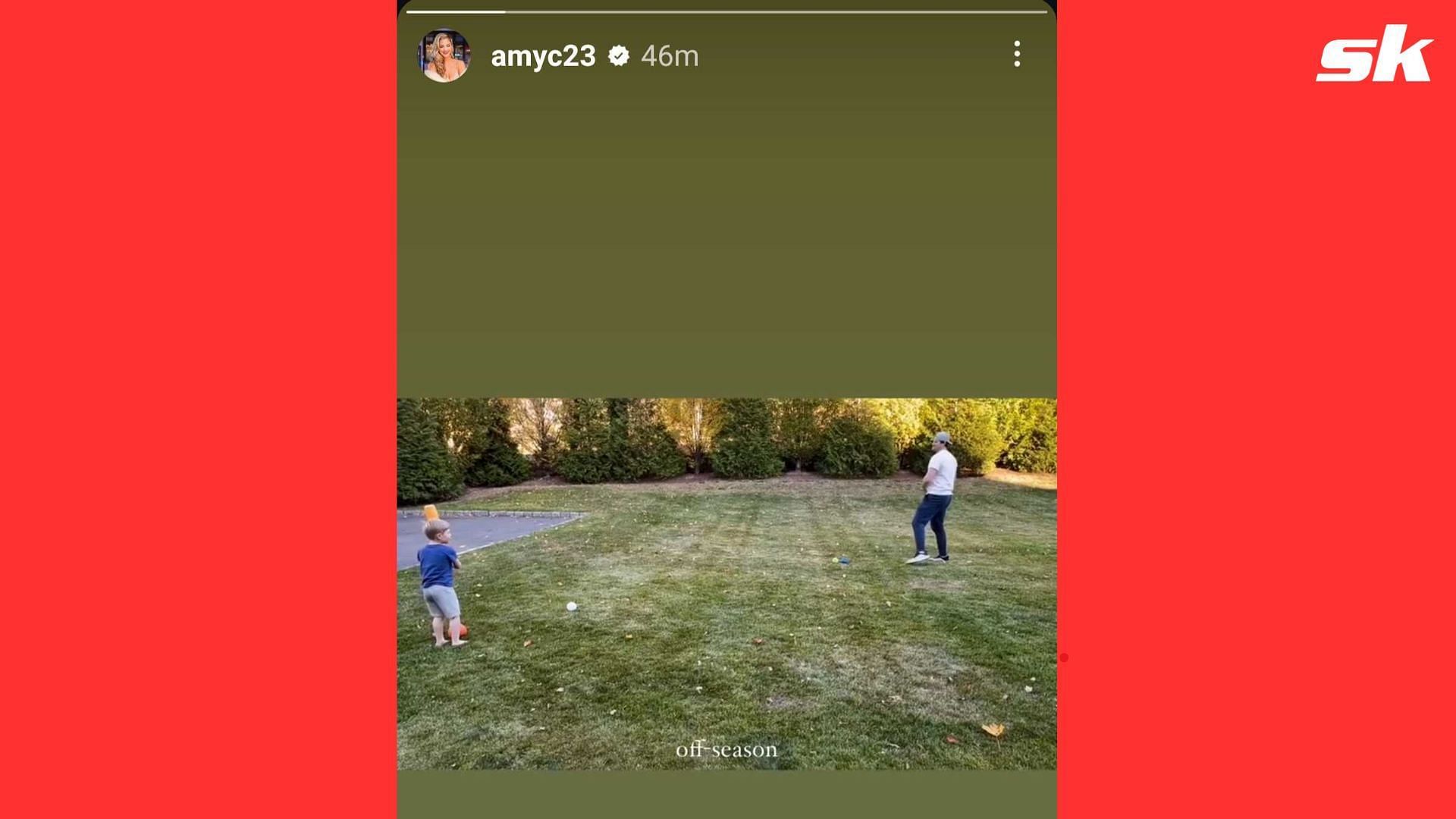 Amy Cole capturing Caden and Gerrit Cole tossing the ball