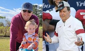 "Best behavior I've seen you on": When Nick Saban shared an adorable moment with reporter holding a baby