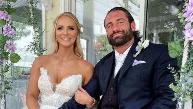 Which former WWE Superstar is AEW's Kamille in a real-life relationship with