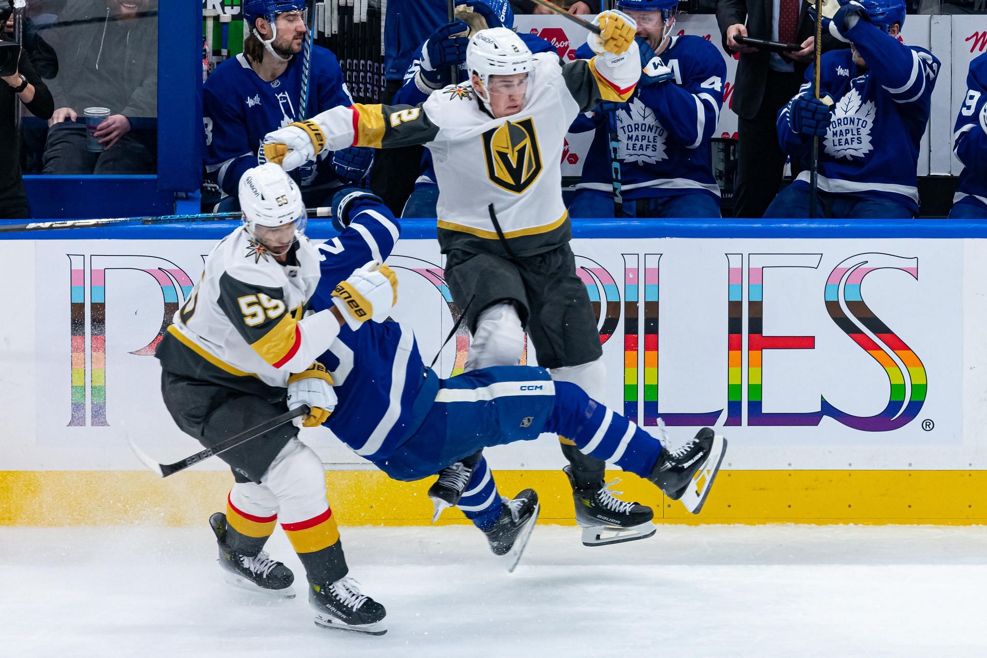 Zach Whitecloud hit Matthew Knies (Getty)