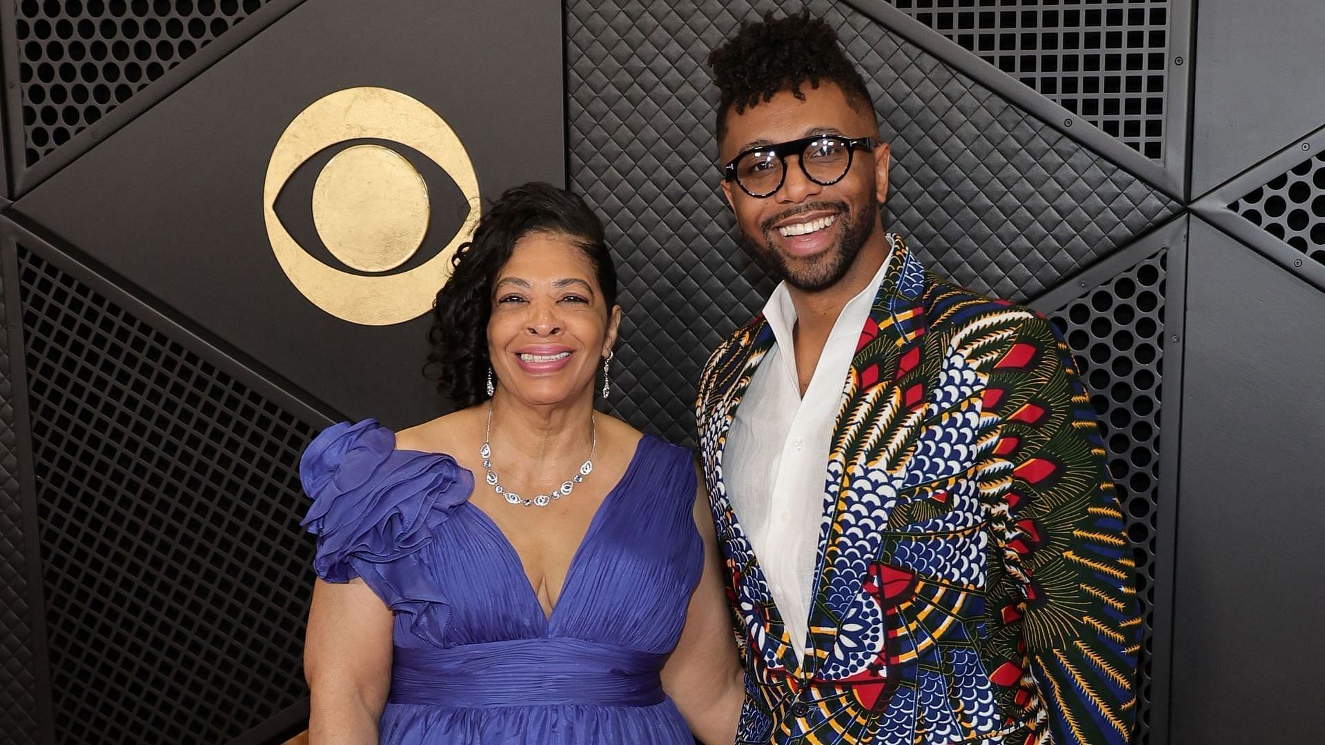 Carolyn Woods and 67th Annual Grammy Award nominee Seth Parker Woods attend the 66th GRAMMY Awards at Crypto.com Arena on February 04, 2024 in Los Angeles, California. (Photo by Kayla Oaddams/WireImage)