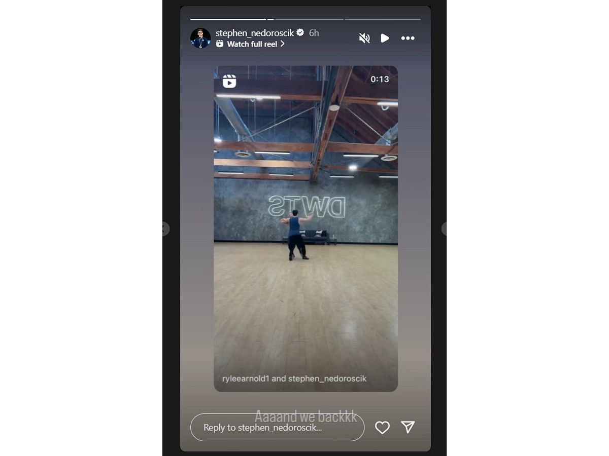 Stephen Nedoroscik&#039;s Instagram story