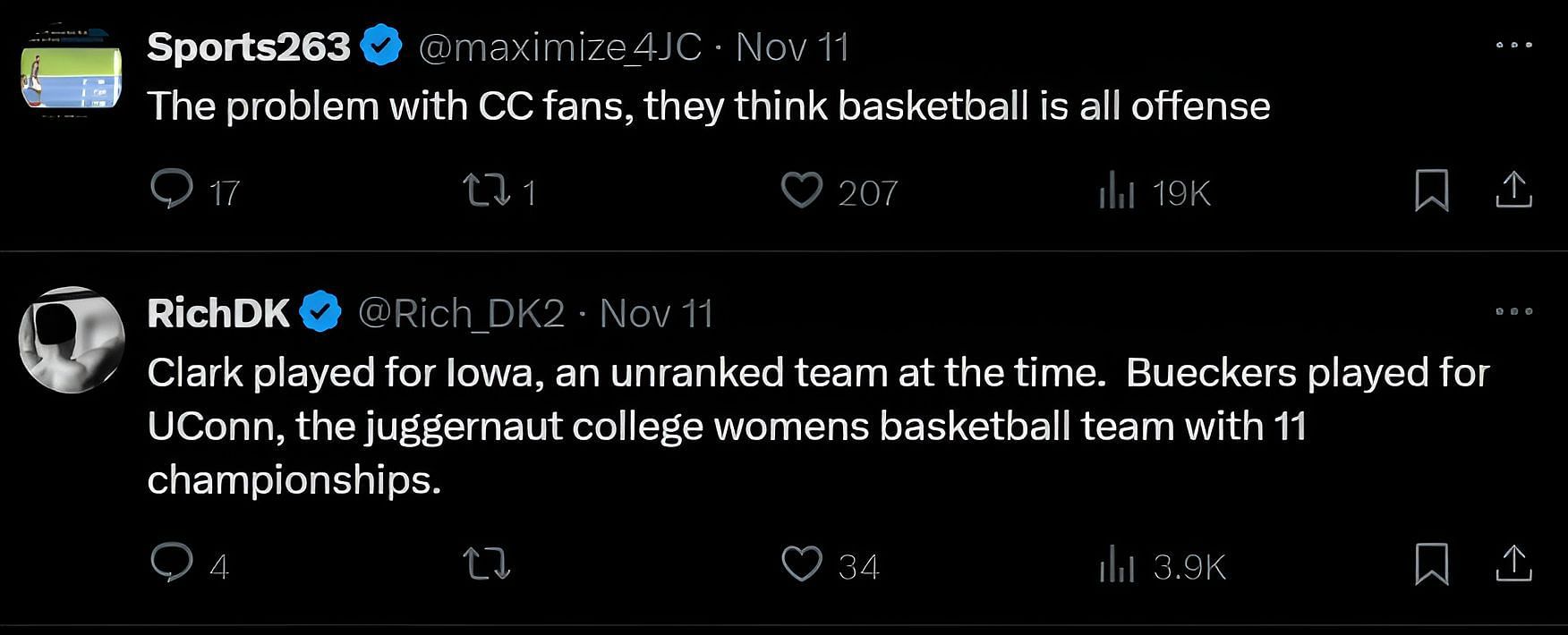 College hoops fans come to Paige Bueckers&#039;s defense (Screenshot via X, @Quetsiyah)