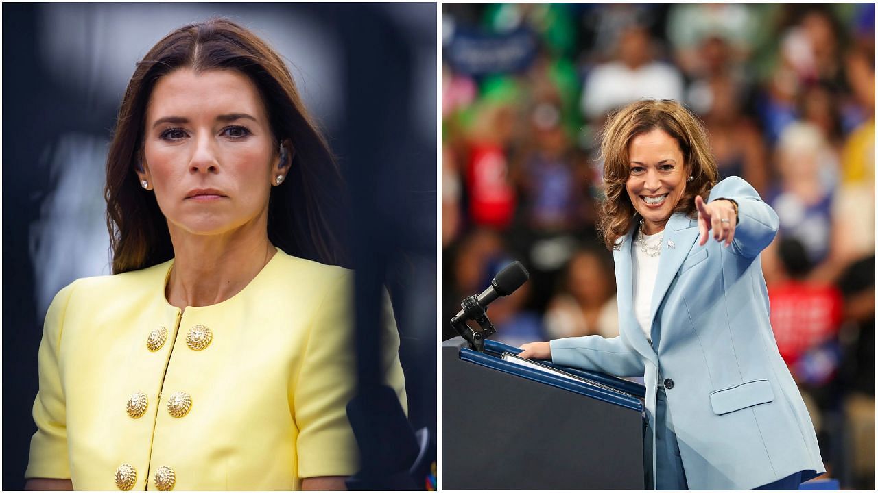 Danica Patrick (L) takes a jibe at Kamala Harris 