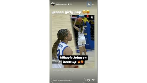 Sanders hypes Johnson (Credit: Instagram/@shelomisanders)