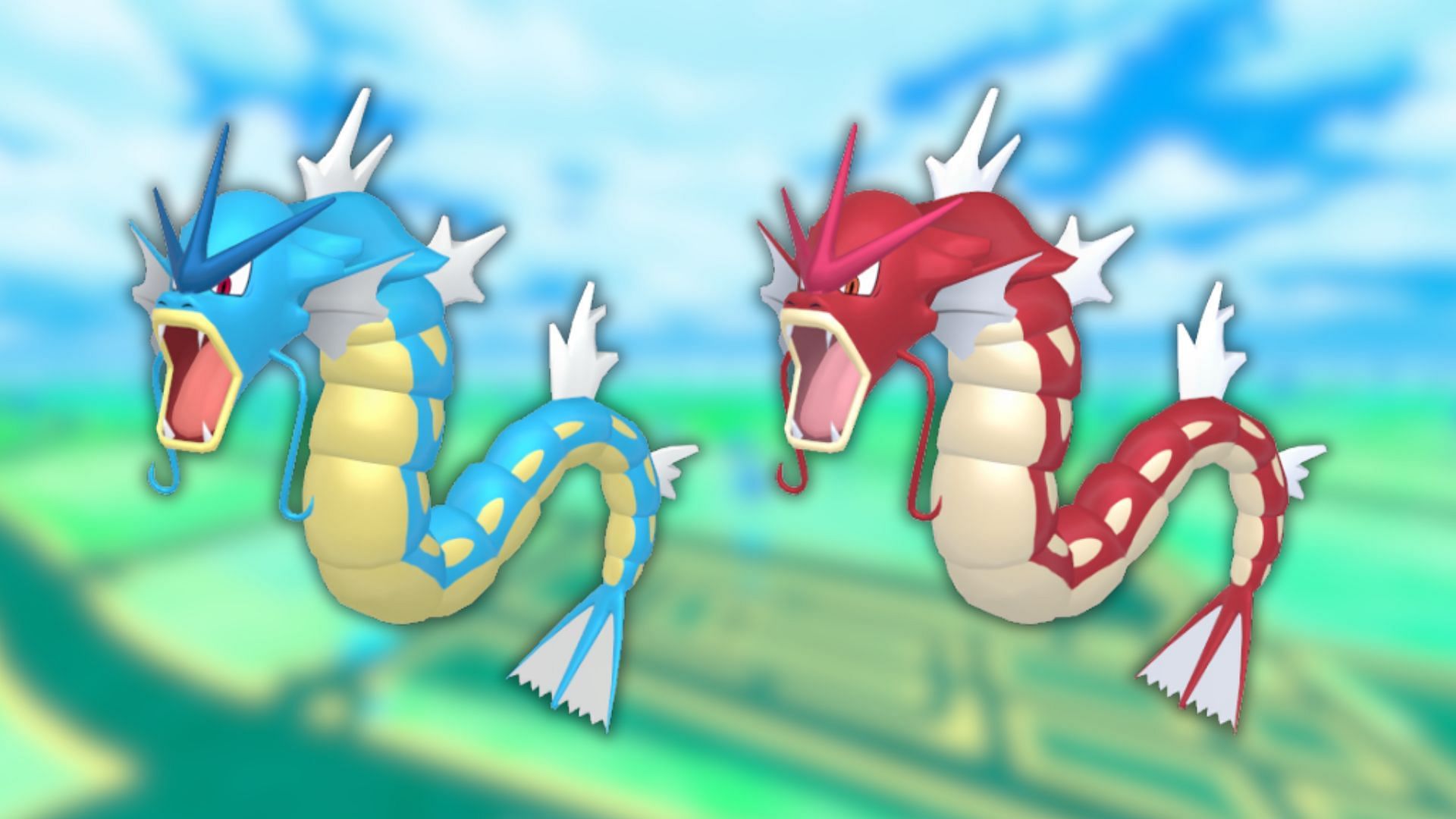 Gyarados and its shiny variant (Image via The Pokemon Company)