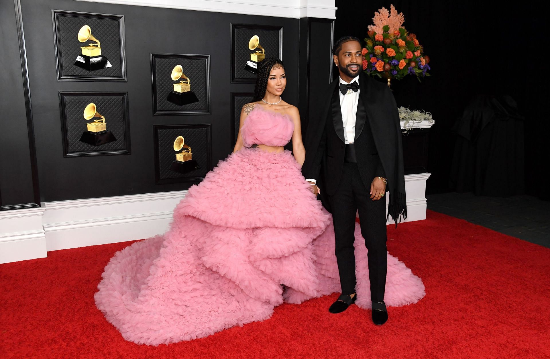 Jhene Aiko and Big Sean at the 63rd Annual GRAMMY Awards (Image via Getty/Kevin Mazur)