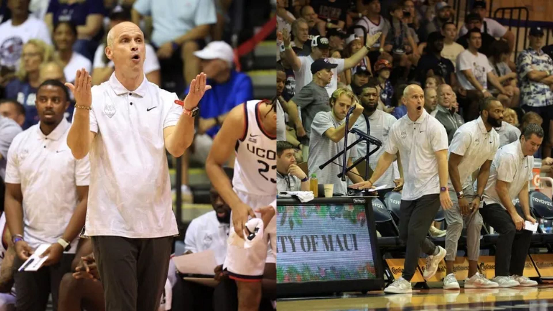 Dan Hurley continues to draw the ire of college basketball fans with his antics at the Maui Invitational.