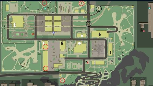 Mark the vehicles with the red circle and find the ones highlighted with black circles (Image via Battlestate Games || Tarkov Wiki)