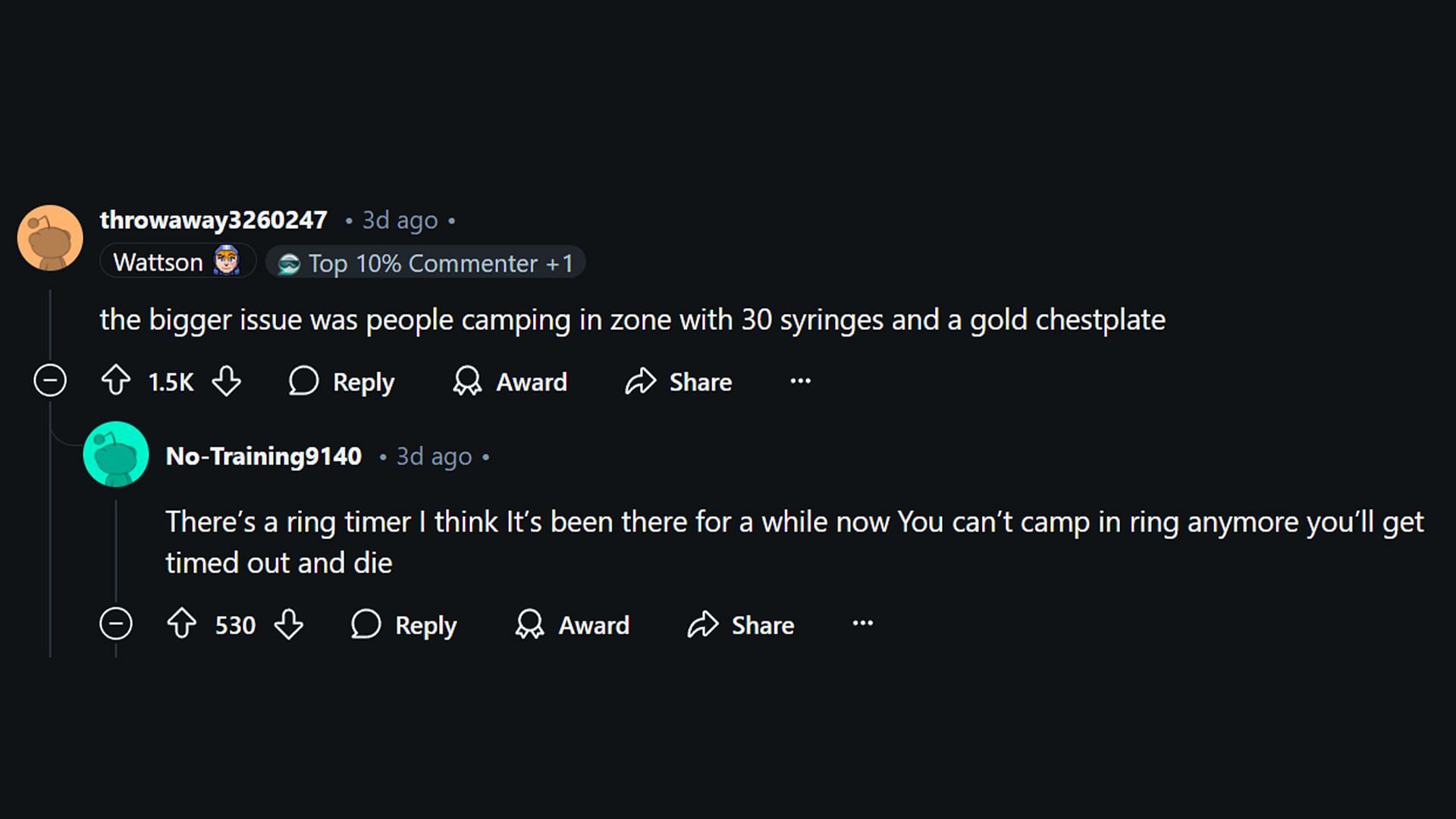 Apex Legends players discuss the problems with Gold level equipment (Image via Reddit.com)