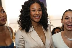 Savannah James' podcast co-host April McDaniel reacts in 3 words to old picture in all-white outfit alongside LeBron James' wife