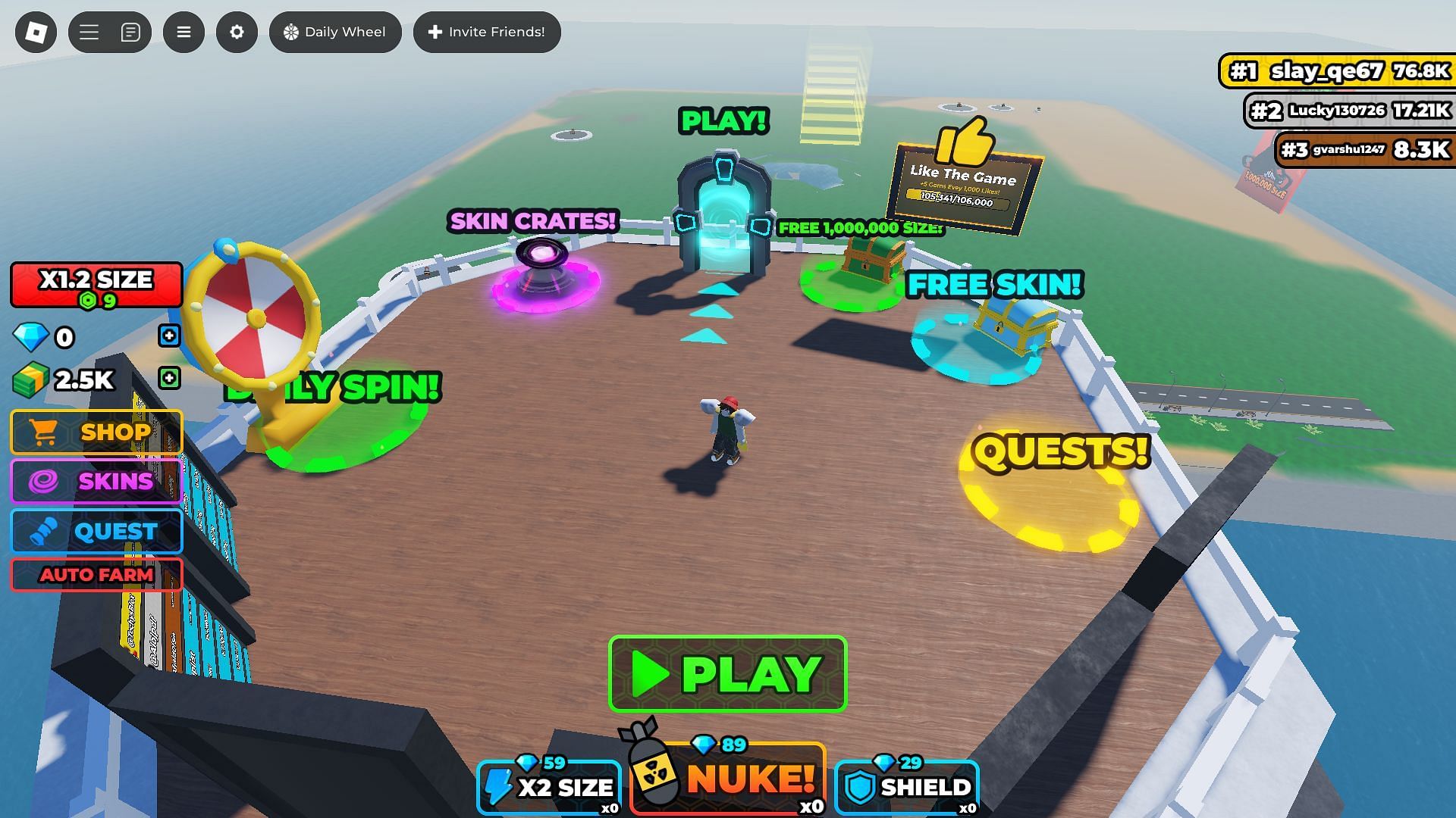 The hub world (Image via Roblox)