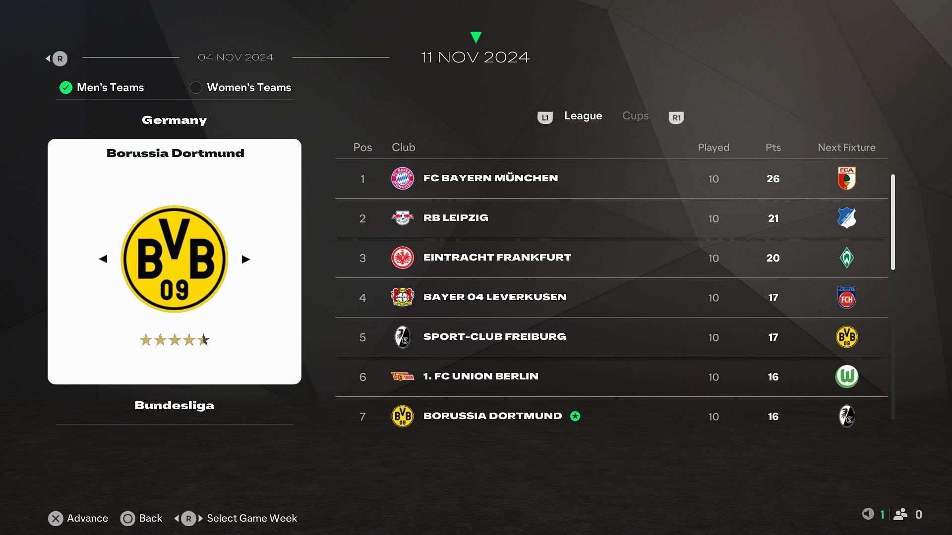 Borussia Dortmund in EA FC 25 Live Start Point (Image via EA Sports)