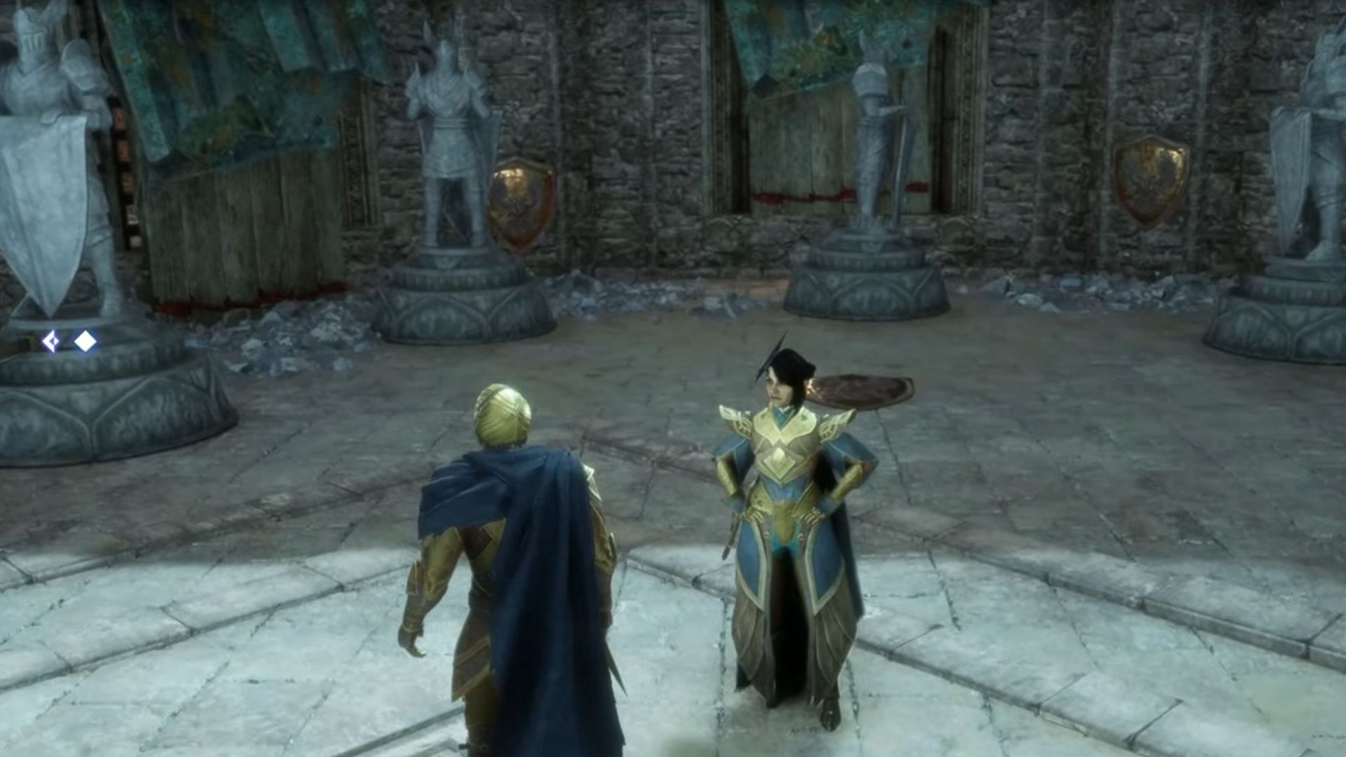 Align the four statues according to the description in the legends (Image via YouTube/PowerPyx || Electronic Arts)