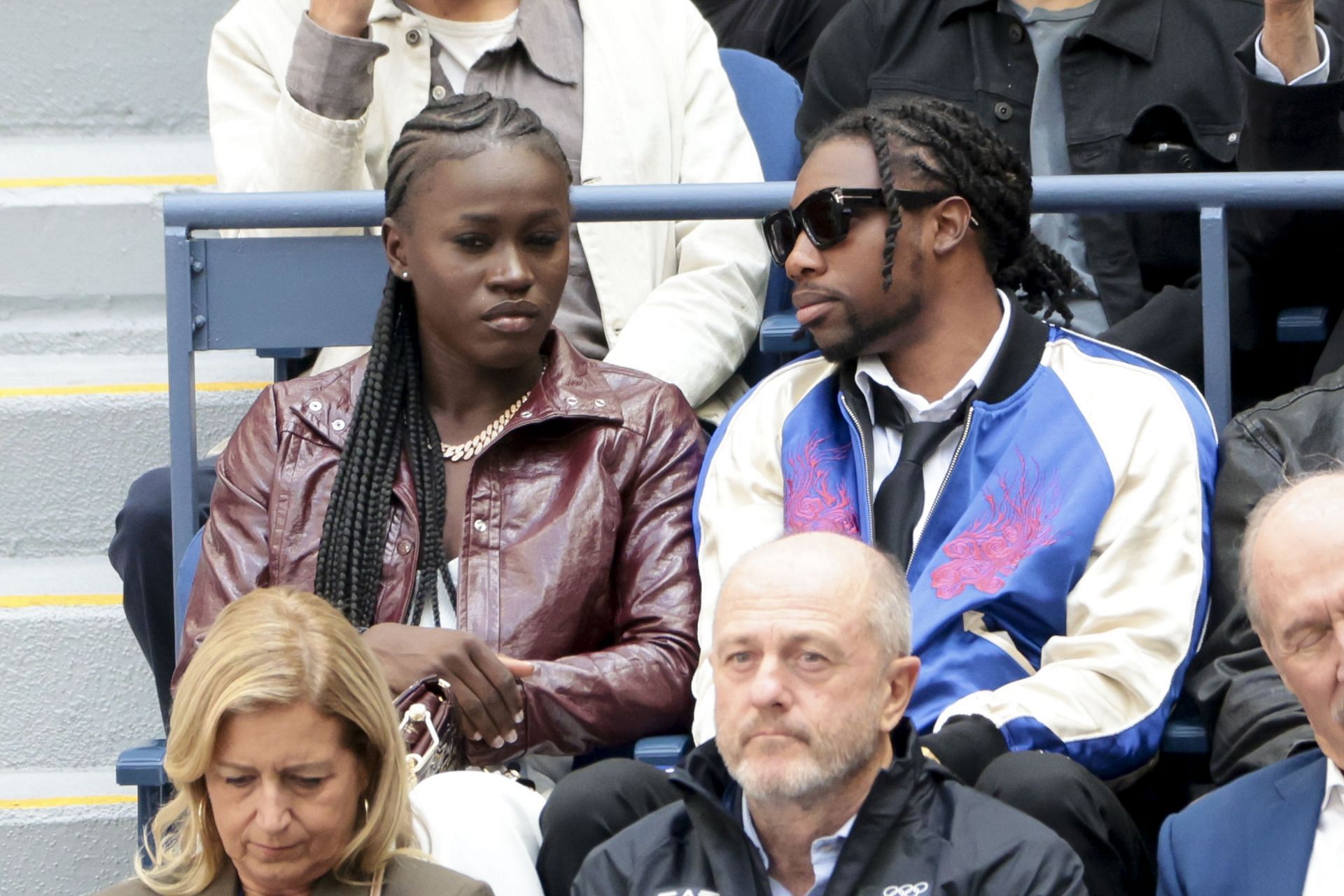 Celebrities Attend The 2024 US Open Tennis Championships - Noah Lyles and fiancee Junelle Bromfield in attendance (Source: Getty)