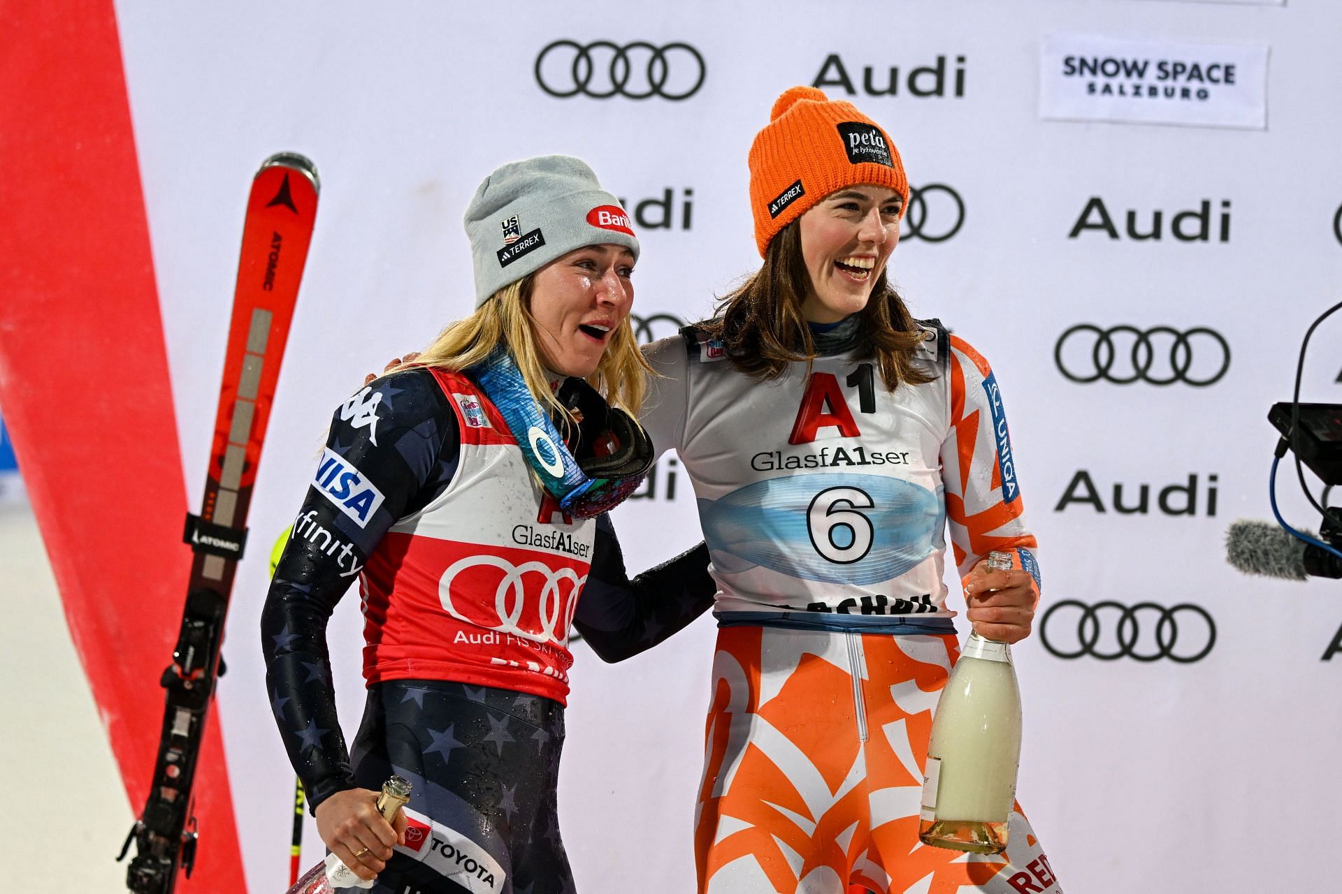 Audi FIS Alpine Ski World Cup - Mikaela Shiffrin and Petra Vloha (Source: Getty)