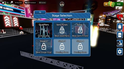 The stage select screen (Image via Roblox)