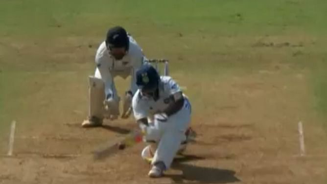 [Watch] Sarfaraz Khan dismissed for 1 in atrocious fashion off an Ajaz Patel full toss during 3rd IND vs NZ Test