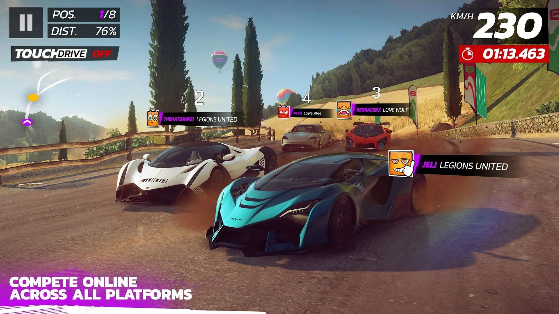 Asphalt Legends Unite is a classic of the arcade racing genre among car simulator games on Android (Image via Gameloft SE)